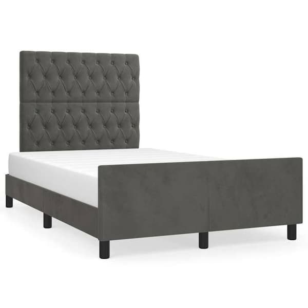 Maison Exclusive - Sängram utan madrass mörkgrå 120x200 cm sammet