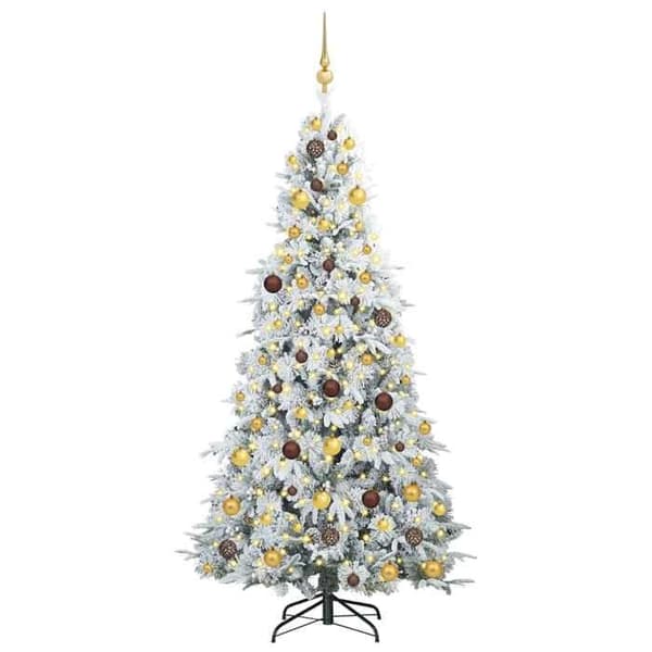 Konstgjord julgran - EXKLUSIV HEM - Ledade grenar 210 cm - Vit - Varmvit LED - USB 5V strömförsörjning Vit
