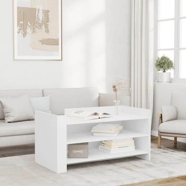 Maison Exclusive - Låg bord vit 100x50x50 cm ingenjörsträ