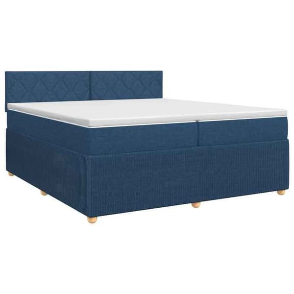 Maison Exclusive - Boxspring-sänky sinisellä patjalla 200 x 200 cm Kangas Blå