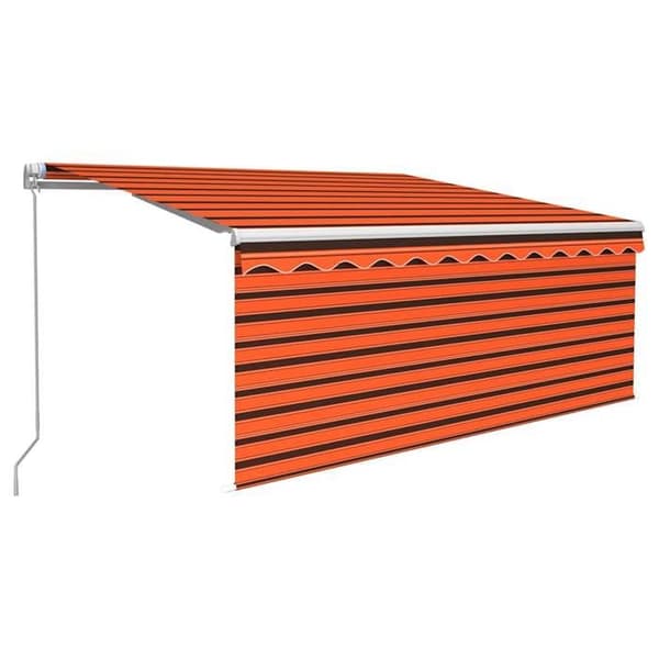 Fällbart tak - EXKLUSIVT HUS - 3,5x2,5 m - Manuell - Aluminiumram - UV-skyddad polyesterduk Apelsin