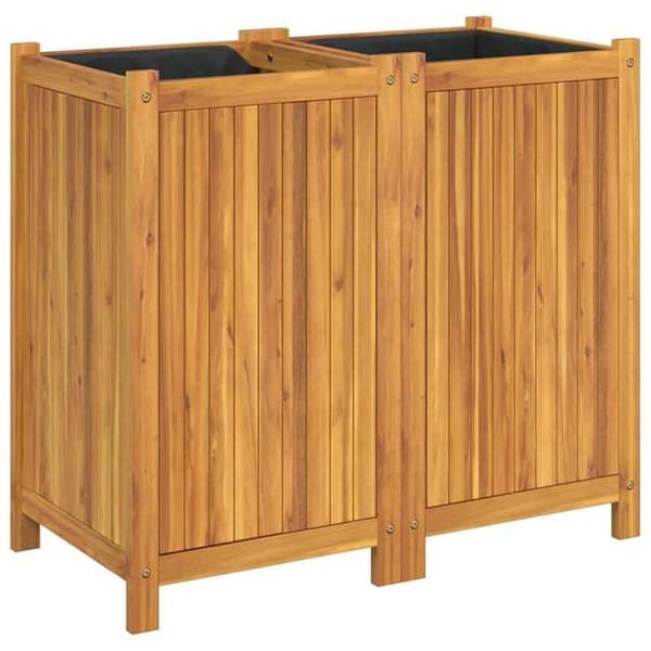 Maison Exclusive - Blomlåda med foder 84x42x75 cm massiv akaciaträ