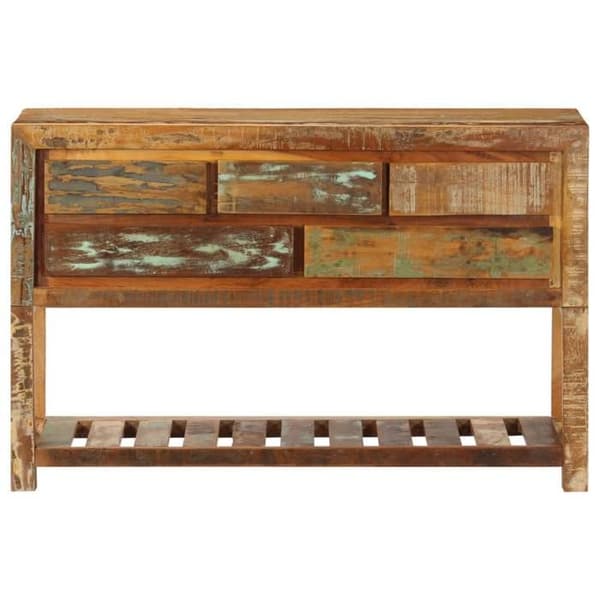 Buffet bas - Eksklusivt hus - Massivt genbrugstræ - 120x30x75 cm - 5 skuffer