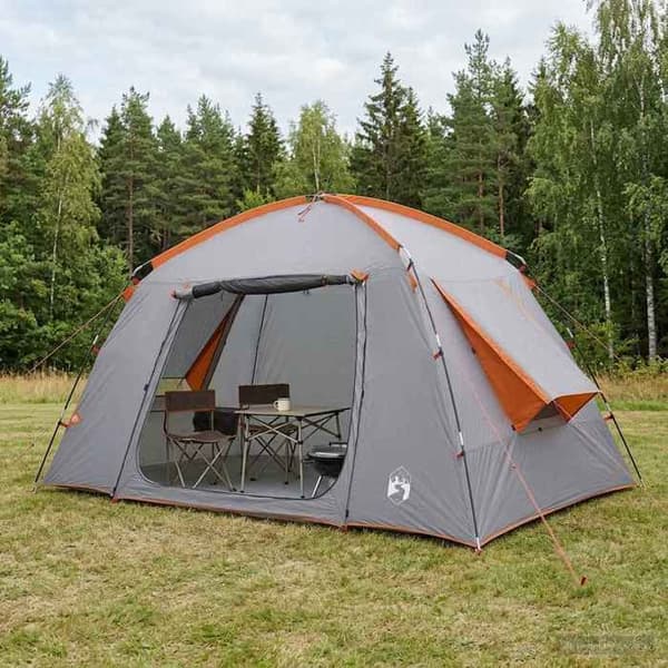 Maison Exclusive - Harmaa ja oranssi telttamökki 300 x 210 x 156 cm polyesteri