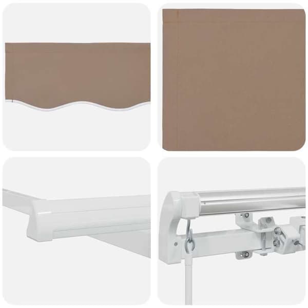 Maison Exclusive - Retractable Markis Taupe 450 × 350 cm Polyester och Aluminium