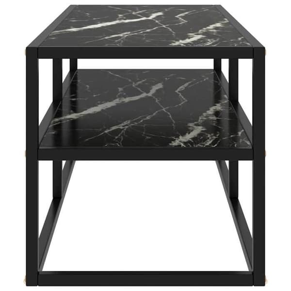 Maison Exclusive - Sort TV-møbel med sort marmor glas 100x40x40 cm Svart