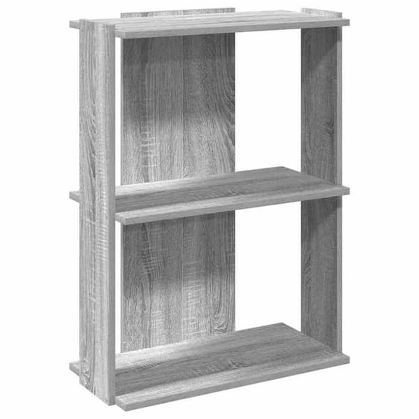 Bibliotek - EKSKLUSIV HUS - 3 niveauer - Sonoma grå - 60x30x80 cm - Ingeniørtræ Sonoma grå