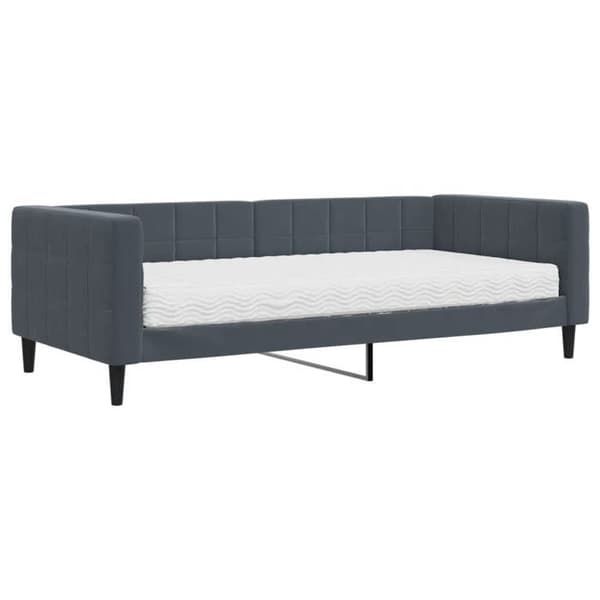Maison Exclusive - Dagbädd med mörkgrå madrass 90x200 cm i sammet mörkgrå