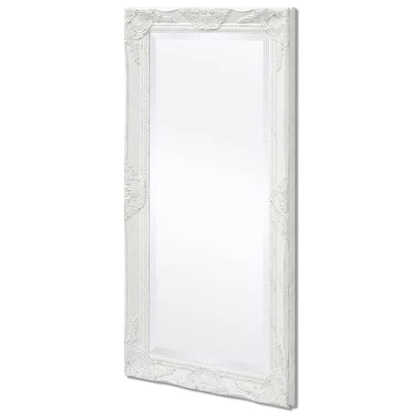 Maison Exclusive - Barockstil väggspegel 100x50 cm vit Matt vit