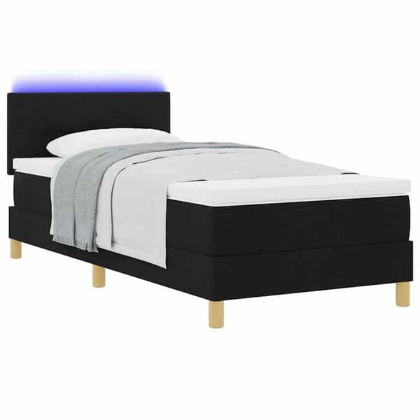 Maison Exclusive - LED-fjederseng med sorte LED-striber 90 x 200 cm stof
