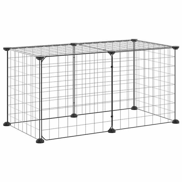 Maison Exclusive - Kæledyrbur med 8 paneler og dør Sort 35x35 cm