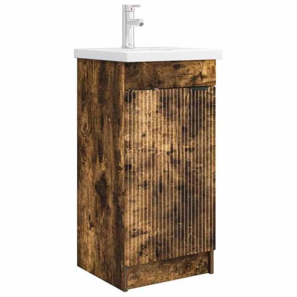 Maison Exclusive - Badeværelsesmøbel med vask Røget eg 42 x 40 x 84,5 cm