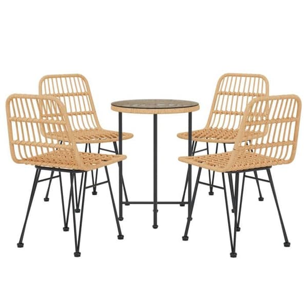 Maison Exclusive - Trädgårdsset 5 delar i flätad resin