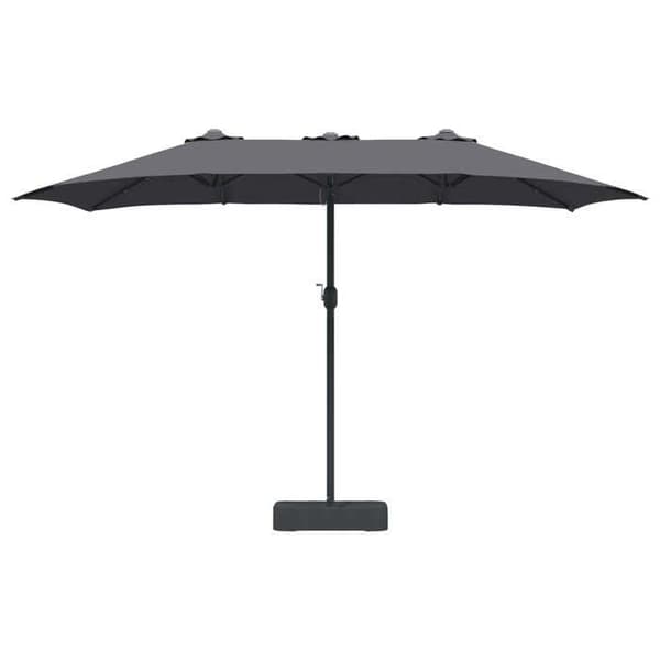 Hav parasol - MAISON EXCLUSIVE - 385 x 209 x 244 cm - Antracit - Polyester - Vippe & solcelle LED antracit