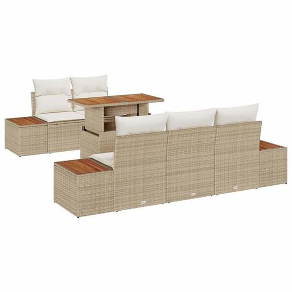 Maison Exclusive - 6 osan puutarhakalustesarja Beige ja kerma
