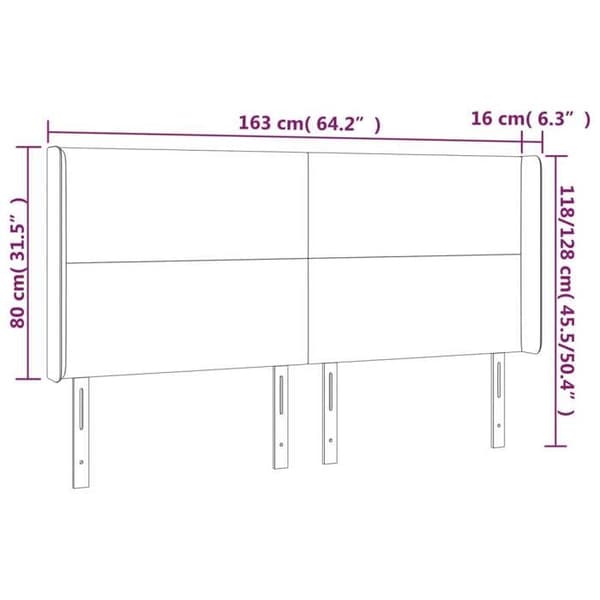 Maison Exclusive - LED Hovedgærde Sort 163x16x118/128 cm Syntetisk Læder
