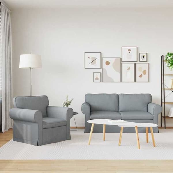 Maison Exclusive - 2-delars soffset i ljusgrått tyg