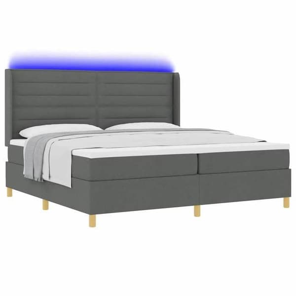 Maison Exclusive - Jousipatja LED-valolla harmaa 200 x 200 cm kangas Grå