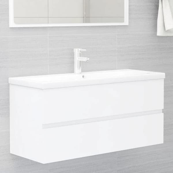 Maison Exclusive - Vaskeskab med integreret vask Hvid Agglomereret Vit