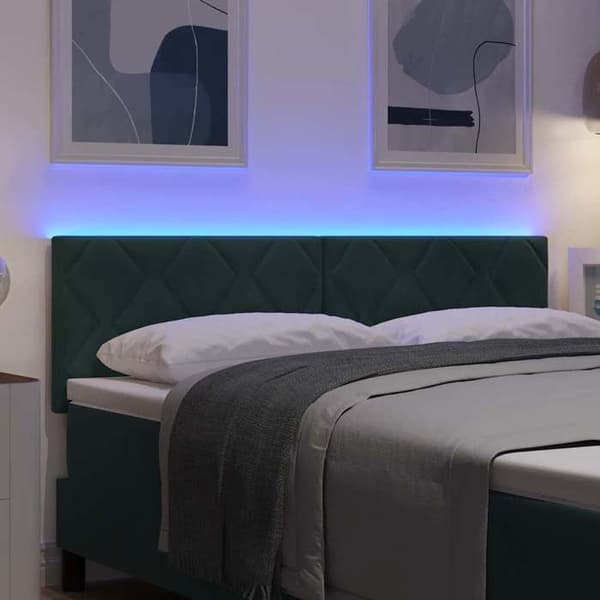 Maison Exclusive - LED-päätyvihreä 144 cm Sametti Mörkgrön