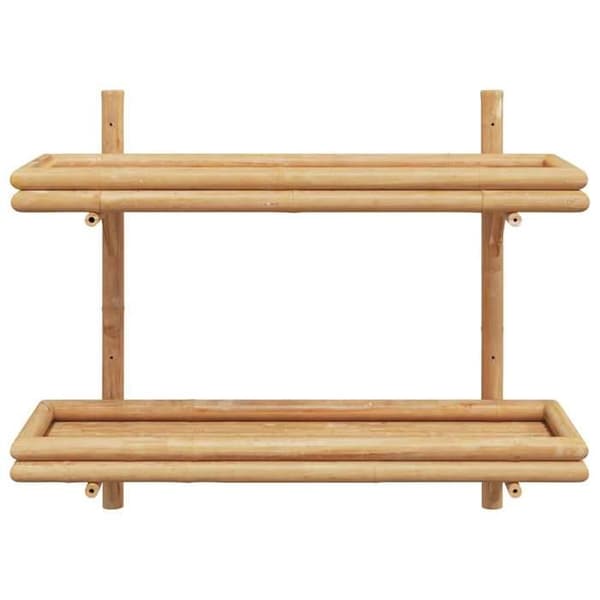 Vägghylla - EXKLUSIV HEM - 75 x 26 x 60 cm - Bambu - Brun - Rektangulär brun