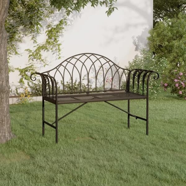 Maison Exclusive - Bænk til haven 2 pladser 128 cm Sort Stål