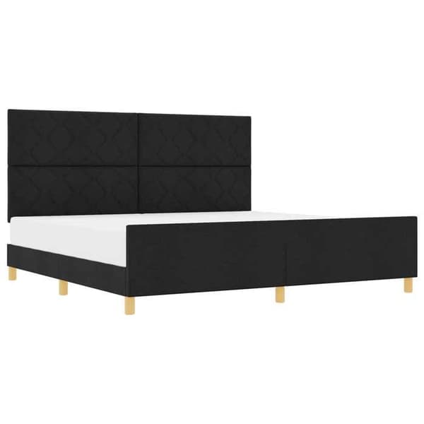 Sängram - EXKLUSIV HEM - Sammet - Svart - 200 x 200 cm - Dold förvaring Svart
