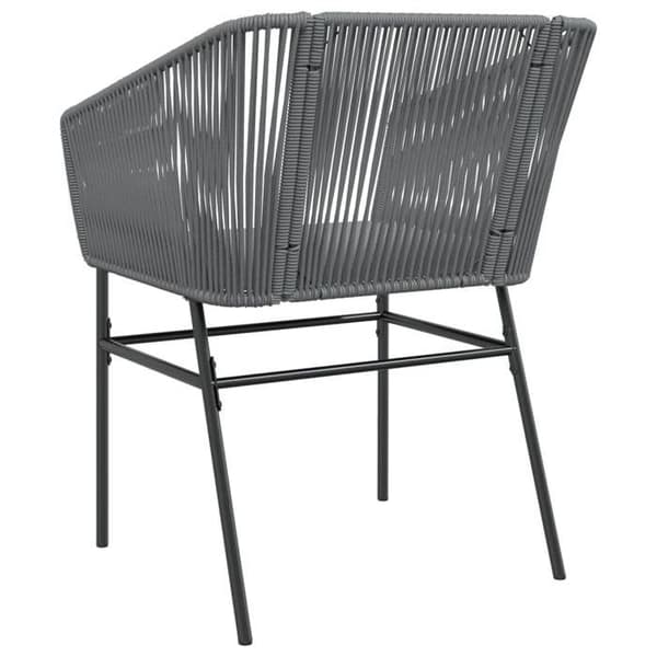 Maison Exclusive - Trädgårdsstolar set om 2 med grå kuddar i flätad resin