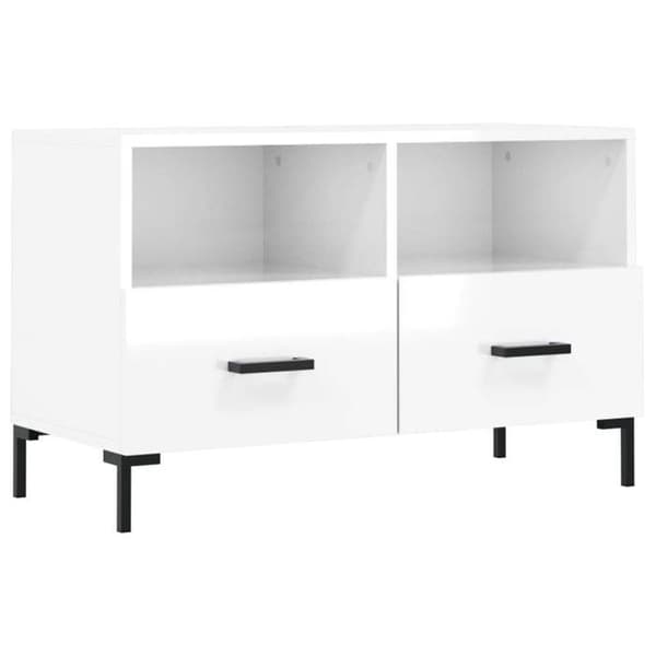 Maison Exclusive - TV-möbel Vit glans 80x36x50 cm Ingenjörsträ