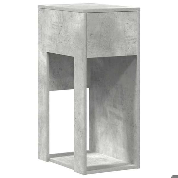 Computer tower support - EKSKLUSIV HUS - 30x44x74 cm - Beton grå - Ingeniørtræ - 1 skuffe