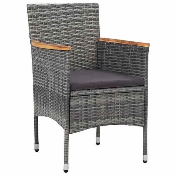 Maison Exclusive - Trädgårdsstolar i set om 2, flätad resin, grå Grå