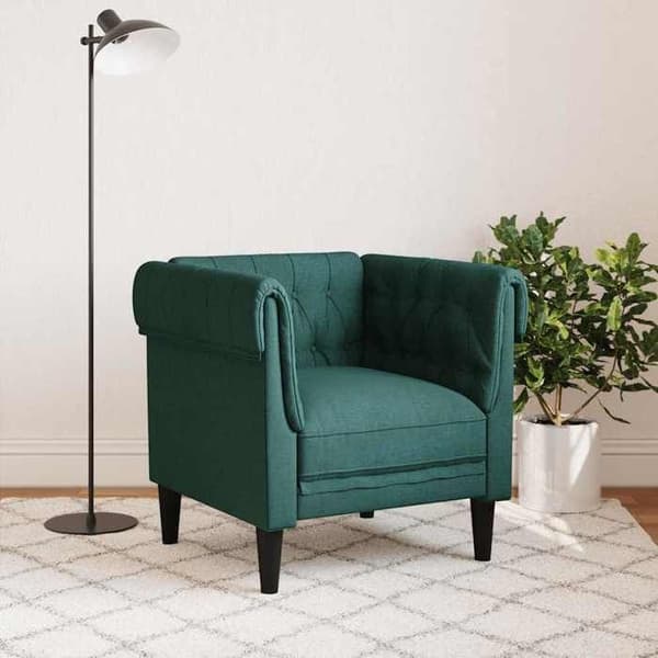 Maison Exclusive - Chesterfield stol i mørkegrøn stof