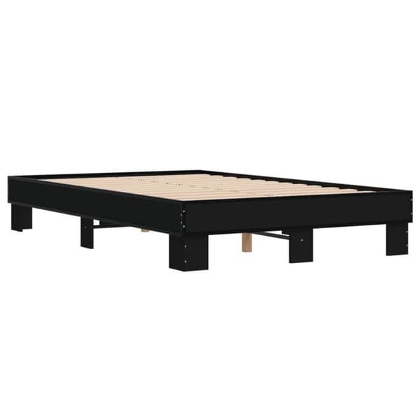 Sengestel - EKSKLUSIV HUS - 120x200 cm - Sort - Inkluderet lamelbund - Spånplade Svart
