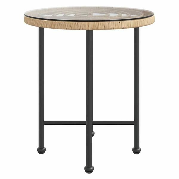 Maison Exclusive - Matbord Ø50 cm Härdat glas och stål