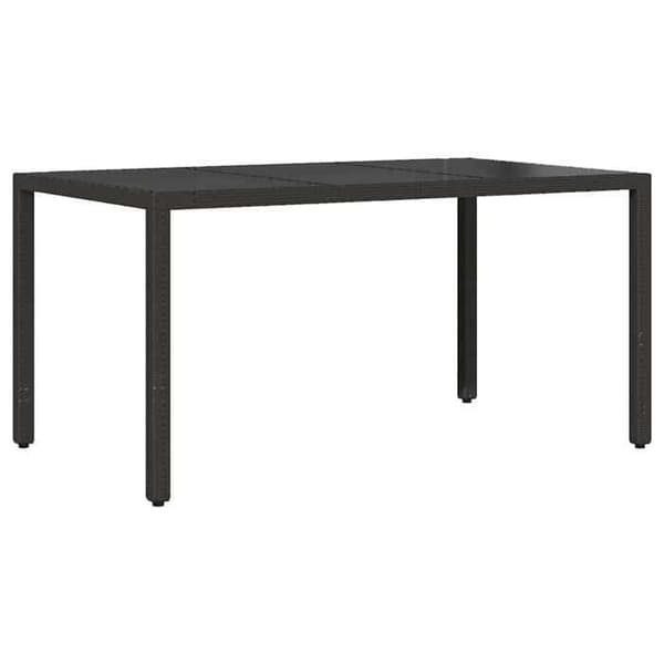 Havemøbel sæt - MAISON EXCLUSIVE - 5 dele - Sort - Poly rattan - Tempereret glas bordplade Svart