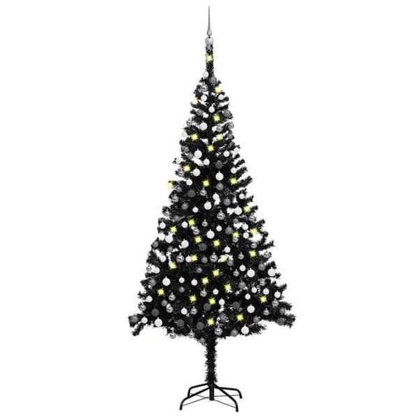 Kunstig juletræ - EKSKLUSIV HUS - Forudbelyst - Sort - 240 cm - LED USB Svart