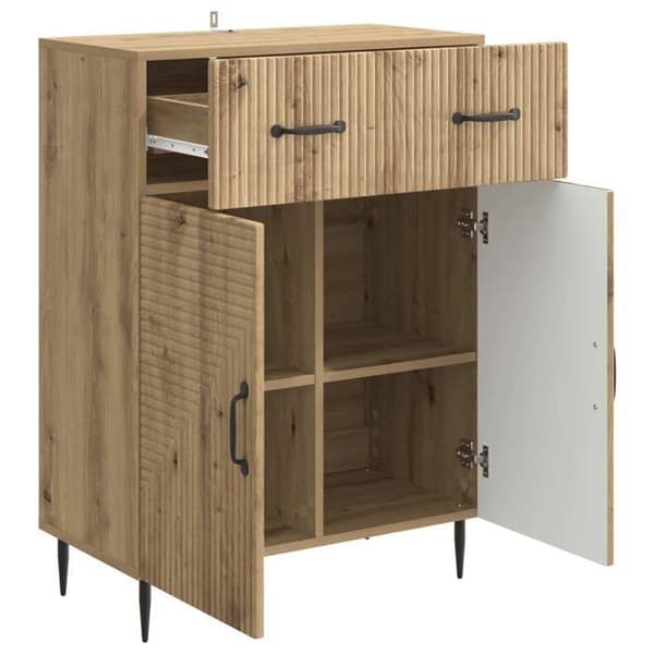 Maison Exclusive - Buffet i håndlavet egetræ 66 x 34,5 x 89,5 cm Ingeniørtræ