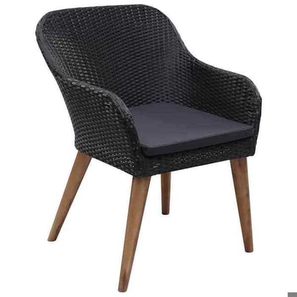 Maison Exclusive - 9 osan musta puutarhakalustesarja Svart