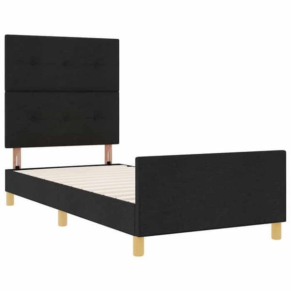 Maison Exclusive - Sengestel med hovedgærde Sort 80 x 200 cm stof