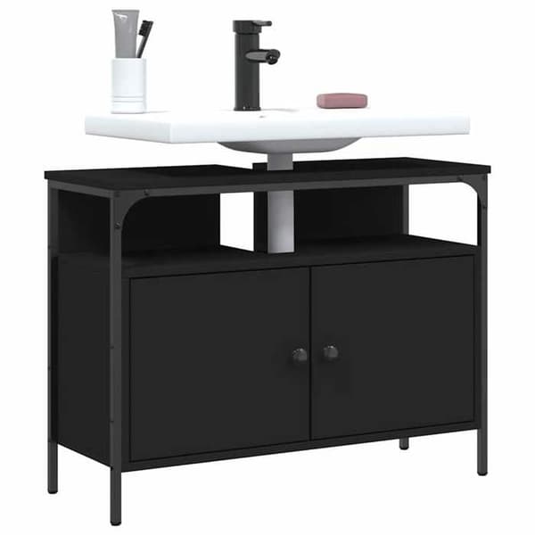 Maison Exclusive - Sort badeværelsesvaskeskab 80x30x60 cm