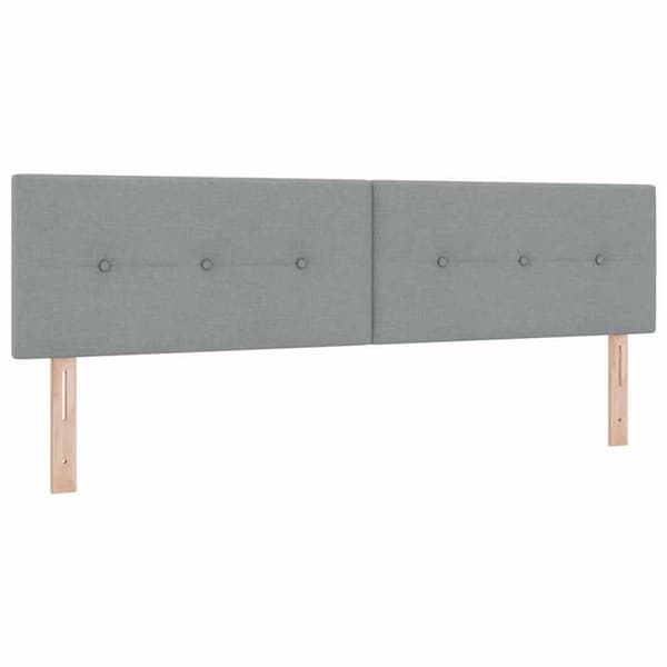Maison Exclusive - LED-hovedgærde med LED-strips Lys grå 180 cm stof