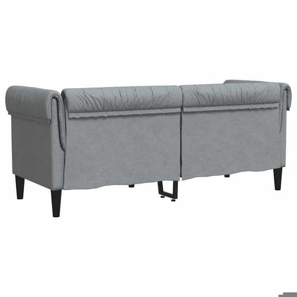 Maison Exclusive - Chesterfield-soffa 2 platser ljusgrå tyg Ljusgrått