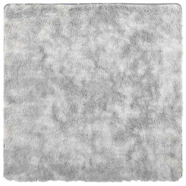 Shaggy matta - MAISON EXCLUSIVE - NAVARRA - 240x240 cm - Grå silver - Halkfri polyester Silvergrå