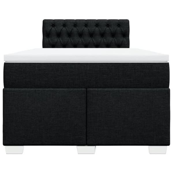 Maison Exclusive - Seng med lameller og madras Sort 120x200 cm Stof