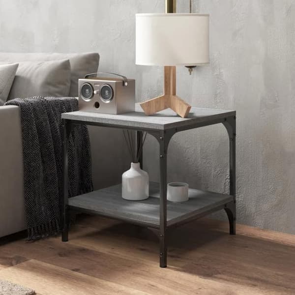 Maison Exclusive - Sidobord 2st Sonoma grå 40x40x40 cm Ingenjörsträ