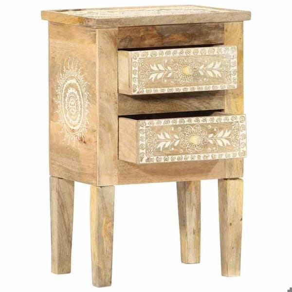Maison Exclusive - Handmålad sängbord 40x30x60 cm Mangoträ Brun