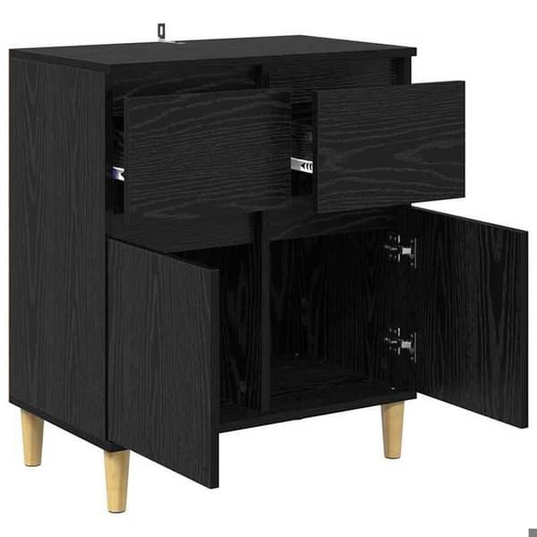 Maison Exclusive - Buffet Sort egetræ 60 x 35 x 70 cm Ingeniørtræ svart ek
