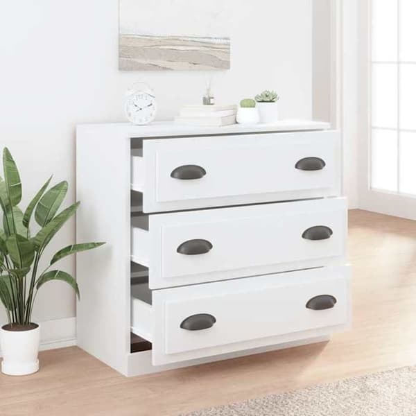 Maison Exclusive - Buffé vit 70x35,5x67,5 cm ingenjörsträ