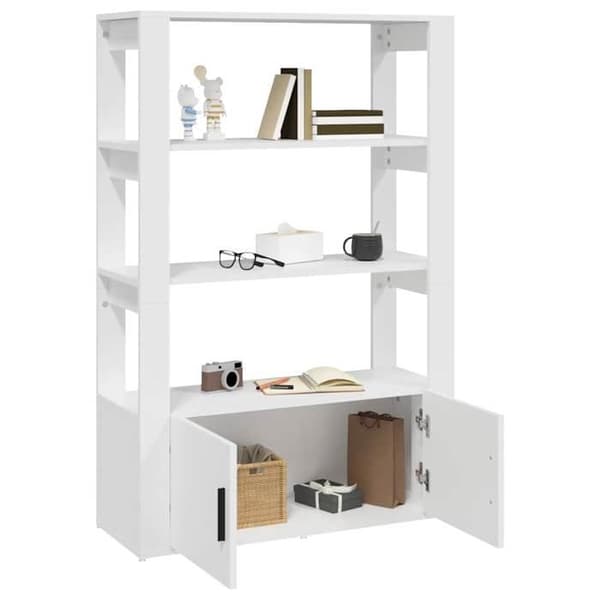 Maison Exclusive - Buffé Vit 80x30x119,5 cm Ingenjörsträ