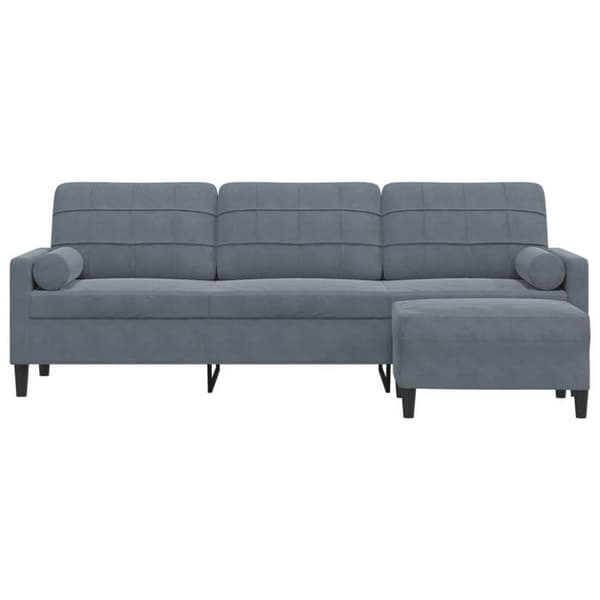 Maison Exclusive - 3-sitssoffa med fotpall Mörkgrå 210 cm Sammet Mörkgrå
